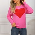 thumbnail image 6 of Kaliqueen Womens Sweater Crew Neck Heart Embroidery Knit Pullover Tops Casual Long Sleeve Loose Fit Trendy Outfits, 6 of 9