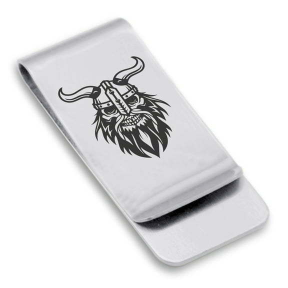 Stainless Steel Viking Warrior Champion Classic Slim Money Clip Credit Card Holder