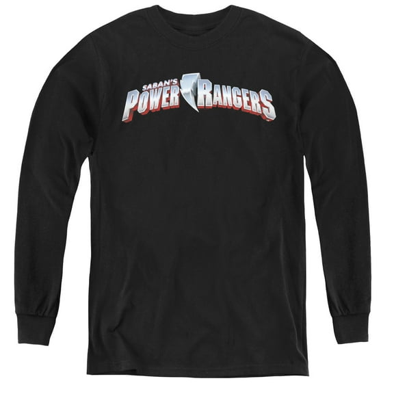 Power Rangers New Logo Youth Long Sleeve T-Shirt Tee Black