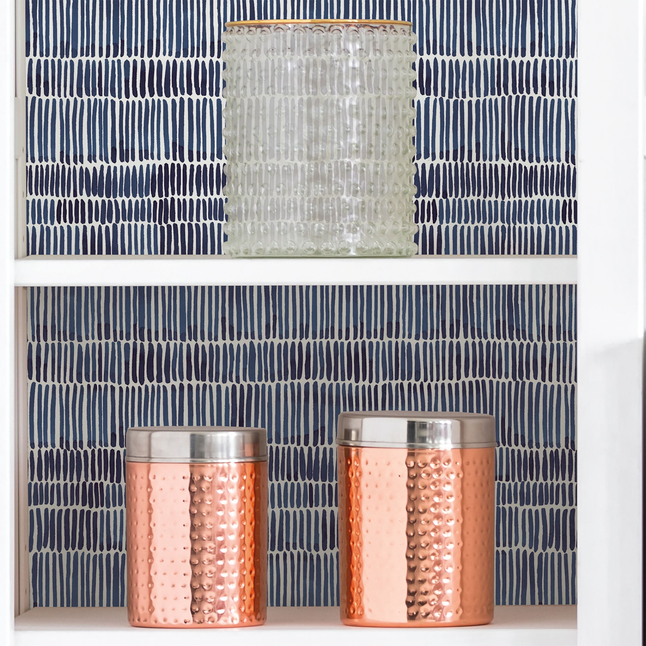 Mainstays Blue Sketched Lines, Peel and Stick Wallpaper 13.35 Sq. Ft.