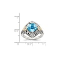 thumbnail image 2 of 2.70 Carat (Ctw) Blue Topaz Ring in Antiqued Sterling Silver with 14K Gold Accent Hearts for Women, 2 of 6