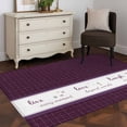 thumbnail image 3 of Purple Plaid Area Rugs 3'x5', Washable Small Throw Rugs for Living Room Bedroom, Live Love Laugh Text Star Love Heart Indoor Outdoor Rug Non-Slip Low Pile Carpet Runner Reversible Floor Mats, 3 of 8