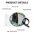 thumbnail image 4 of Atlas 2Pcs PU Leather Round Luggage Tags with Privacy Cover and Name ID Tag for Suitcase, Handbags, Backpacks, School Bags, 4 of 6