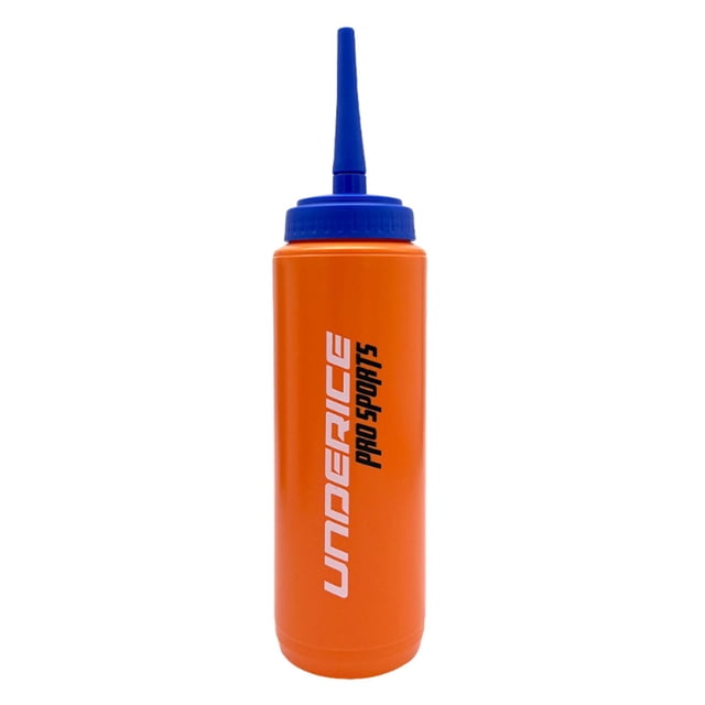 Botella de agua deportiva reutilizable con boquilla larga, portátil, para béisbol, actividades al aire libre, hockey sobre hielo, gimnasio, fútbol. Naranja