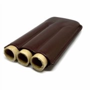 Brown Leather 3-Finger Cigar Case – (State of Texas Two Tone)