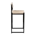 thumbnail image 5 of Metal Bar Stools Set of 2, Counter Height Stools with Rattan Woven Seat, Bar Stool Chairs with Footrest for Kitchen Island, Dining Room, 220LBS Weight Capacity, White, 5 of 9