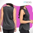thumbnail image 3 of FITKICKS Live Well Active Lifestyle Tank Top Relaxed-Fit Workout Top, Black X-Large (Women's), 3 of 8
