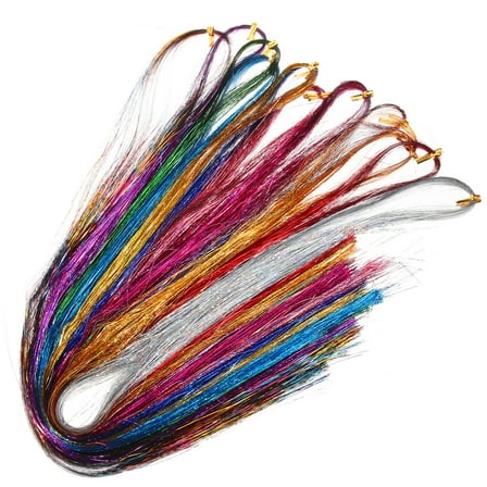 NUOLUX Hair Tinsel for Women 1 Set Assorted Color Curled Straightened Cut Restyled Certified