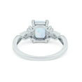 thumbnail image 4 of Emerald Cut Wedding Ring Lab Created White Opal 925 Sterling Silver Size 5, 4 of 7
