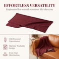thumbnail image 4 of YAMB Heated Wearable Blanket Shawl, Portable USB Warm Heating Throw Wrap with Zipper, Soft Fleece Heating Cape for Home Office Outdoor Winter Use, Wine, 4 of 8