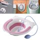 thumbnail image 5 of Asiento de Inodoro Plegable para Baño, Hemorroides Posparto con Descarga, Silla Cómoda Duradera, Lavabo de Cadera, Bidé, Bañera para El Pospar - Rosa Sunnimix Asiento de inodoro para baño de asiento, 5 of 8