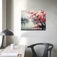 thumbnail image 4 of ONETECH Traditional Chinese Painting Pink Plum Blossom Canvas Wall Art Modern Black and White Landscape Artwork, 4 of 5