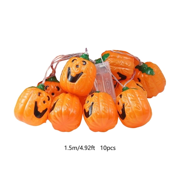 CASAFUN Halloween Pumpkin Lantern String Lights Halloween String Lights with 10 Smiling Lantern Pumpkins, Plug in Outdoor Orange Pumpkin Lantern Lights for Halloween Party Holiday Decor
