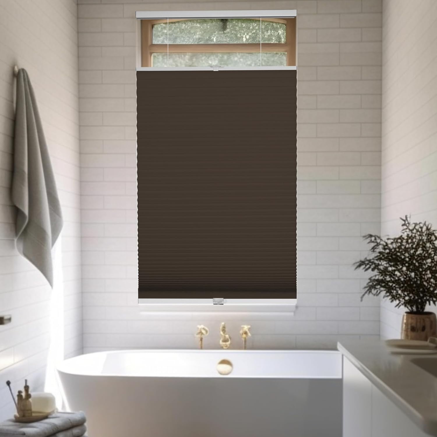 Chicology Brown Blackout Cordless Top Down Bottom Up Cellular Shades 51.75 in. W x 48 in. L