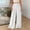 White, variant on OGLCCG Womens Elastic Waist Wide Leg Pants Loose Fit Pleated Flowy Palazzo Pants Lightweight Summer Vacation Beach Pants,L,Beige