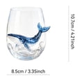 thumbnail image 4 of 3D Ocean Octopus Drinking Glass,Artisanal Handmade Blue Ringed Octopu Glassware,Coastal Home Decor Gift for Ocean Lovers(blue whale), 4 of 9