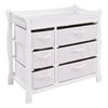 Sleigh Style Baby Changing Table Diaper 6 Basket Drawer Storage Nursery - Wine