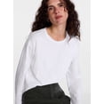thumbnail image 5 of Scenario Women's and Women's Plus Relaxed Slub Tee with Long Sleeves, Sizes XS-4X, 5 of 6