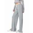 thumbnail image 3 of Pantalones Acampanados de Encaje para Mujer, de Cintura Baja, Informales, para Hacer Ejercicio, Ropa de Calle. Gris M, 3 of 9