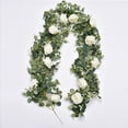 thumbnail image 2 of Hoja de eucalipto rosa enredadera flor artificial rosa hoja de eucalipto enredadera camino de boda Ratán, 2 of 6