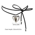 thumbnail image 5 of YIEMEEN Fashion Heart Pendant Necklace Adjustable Knotted Bowknot Choker Neck Tie Chain Jewelry Elegant Clavicle Chain Necklace, 5 of 13