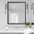 thumbnail image 5 of Head West Beveled Edge Rectangle Wall Mirror with Brushed Chrome and Black Metal Frame for Home Interior Accent 24" x 30", 5 of 8