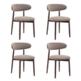 thumbnail image 4 of Set of 4 Upholstered Modern Dining Chair, Wooden Kitchen Side Chair for Dining Room and Café, Camel, 4 of 12
