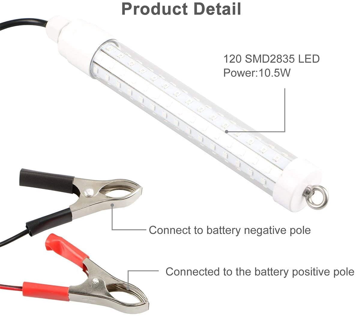 EIMELI LED Submersible Fishing Green Light Underwater Night Finder Crappie Squid Light Lure Bait Boat Shad Shrimp Fish Lamp, Deep Drop Water ice fishing bait 10W 1000lumen 12V/24V AC DC IP68