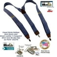 thumbnail image 3 of Holdup Brand USA made Dark Denim Casual Series Suspenders are 1 1/2" wide with Y-back style and Patented No-slip Silver Clips, 3 of 4