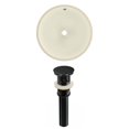 thumbnail image 1 of 16-in. W Round Bathroom Undermount Sink Set In Biscuit - Black Hardware - Overflow Drain Incl. AI-24819, 1 of 7