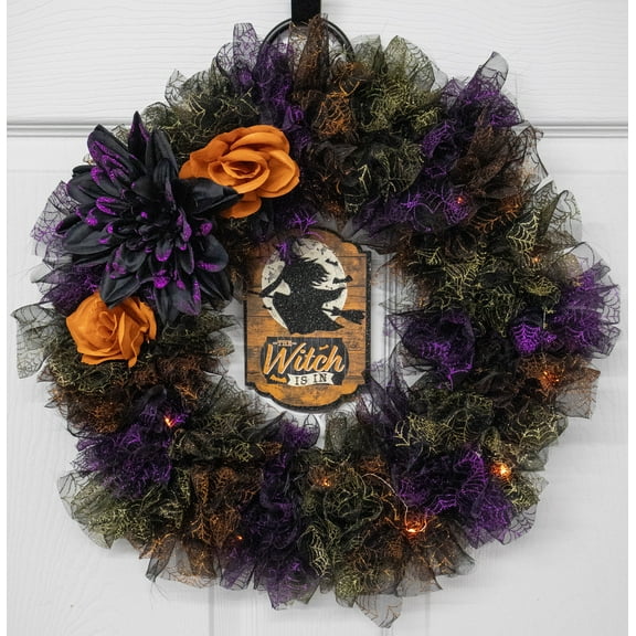 The Witch is In Handcrafted Halloween Wreath | Halloween Home Décor | Fun Gift Ideas for Halloween