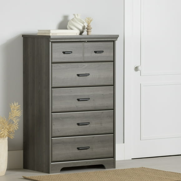 South Shore Versa 5-Drawer Chest for Adult, in Gray Maple