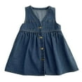thumbnail image 2 of Girl's Sleeveless Casual Sundress Holiday Denim Dress For 2-7 Years Girls Dresses Active Dresses Resort Dresses For Girl, 2 of 7