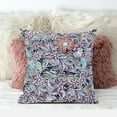thumbnail image 3 of Flying Floral Paisley Throw Pillow with Removable Cover in Purple Gray Blue 16x16, 3 of 5