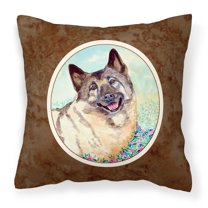 Carolines Treasures 7231PW1414 Norwegian Elkhound Fabric Decorative Pillow  14Hx14W multicolor