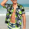 thumbnail image 4 of Uemuo Football Printed Regular Fit Short Sleeve Casual Hawaiian Shirt for Men,Aloha shirt,Tropical shirt,Floral print shirt,Vacation Beach shirt-Small, 4 of 9