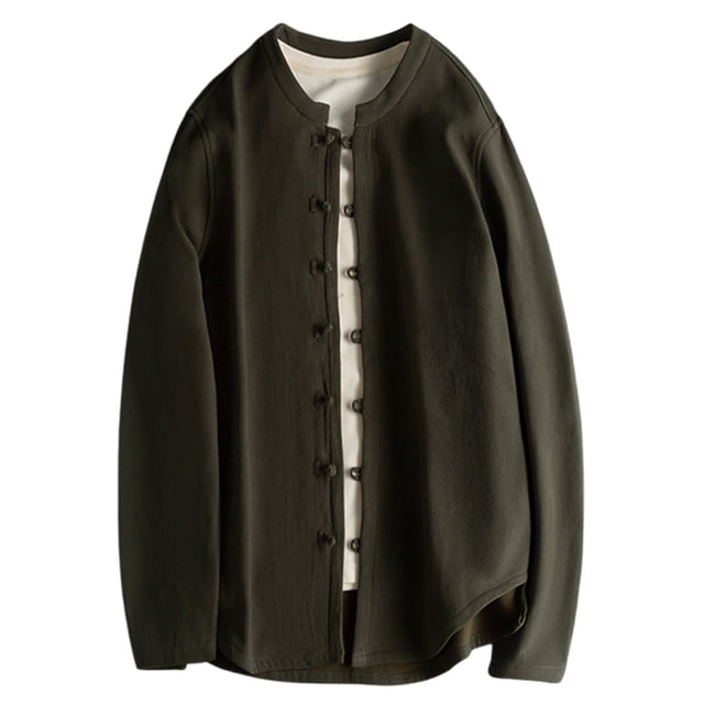 Chemise à Manches Longues en Lin Mélangé pour Hommes, Mode Vacances - Polyester (M-XXXXXL)