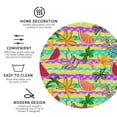 thumbnail image 3 of Honeii Multicolored Tropical print Leather Coaster Set of 4, ideal for safeguarding your furniture from drinks spills and effortless cleanup-Round Shape, 3 of 6