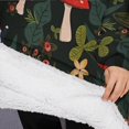 thumbnail image 3 of Oversized Wearable Blanket Hoodie,Red Mushroom Gnome Dark Green Pattern Sherpa Blanket Hoodie with Super Pockets,Super Warm Fuzzy Pullover for Women & Men, 3 of 6