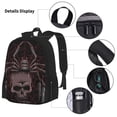 thumbnail image 5 of Naloa Spider with Skull Print Large Capacity Backpack Lunch Bag Pencil Case Combination 3 Piece Set for Student, 5 of 8