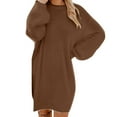 thumbnail image 2 of ShomPort Women's Casual Long Sleeve Tunic Sweater Dress Crew Neck Long Sleeve Knit Pullover Jumper Tops, 2 of 6
