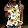 thumbnail image 2 of USSUMA Cute Loose Workout Tank Vest Summer Tops for Women 2022 Trendy Floral Print Womens Tunic Tops Crewneck Basic Shirts Tees Sleeveless Dressy Blouses for Women, 2 of 5