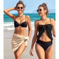 thumbnail image 4 of Ekouaer 2 Pieces Women Beach Sarongs Sheer Cover Ups Chiffon Bikini Wrap Skirt for Swimwear, 4 of 5