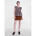 thumbnail image 3 of Scenario Women's and Women's Plus Short Sleeve Pleated Embroidered Printed Top, Sizes XS-4X, 3 of 6