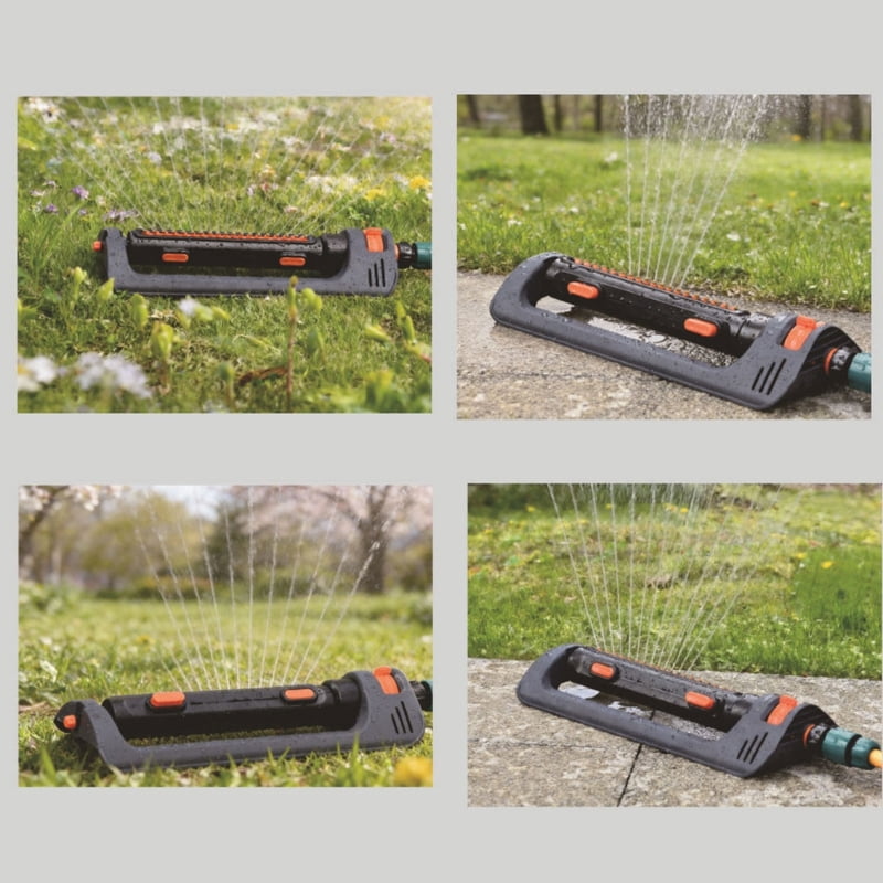 Zecic Wide Coverage 19 Hole Oscillating Sprinkler Heavy Type Rotating Lawn Sprinkler Head For Even Garden And Yard Watering