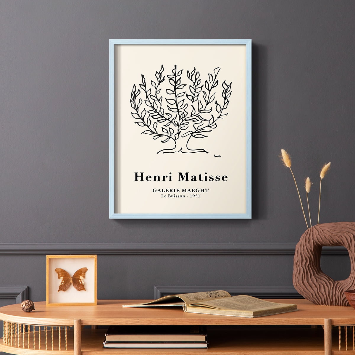Matisse CXLVIII Framed Print in Blue Solid Wood 8 x 10 Framed Print