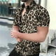 thumbnail image 5 of Camisa con estampado de leopardo para hombre, camisas casuales con botones, ropa de calle sexy de manga corta, camisas vintage de mano corta, verano 2024, 5 of 5