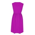 thumbnail image 5 of VBVC Women's Crew Neck Sleeveless Midi Dress , Ladies' Empire Waist Pleated A-Line Dress , Summer Casual Flowy Sundress For Women,Wine,S-2XL, 5 of 8