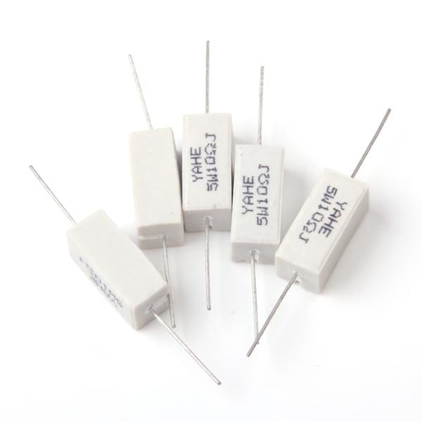 10Pcs 5W 10 Ohm Resistencias Cerámicas de Potencia 5 Vatios Cola