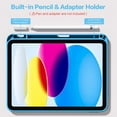 thumbnail image 3 of Compatible with iPad (A16) 11th Generation Case 11 Inch 2025, for iPad 10th Generation Case 10.9 Inch 2022 with Pencil Holder, Trifold Stand Protective Clear Back Shell, Auto Wake/Sleep, Blue, 3 of 17
